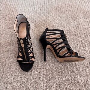 Isola black cage heels